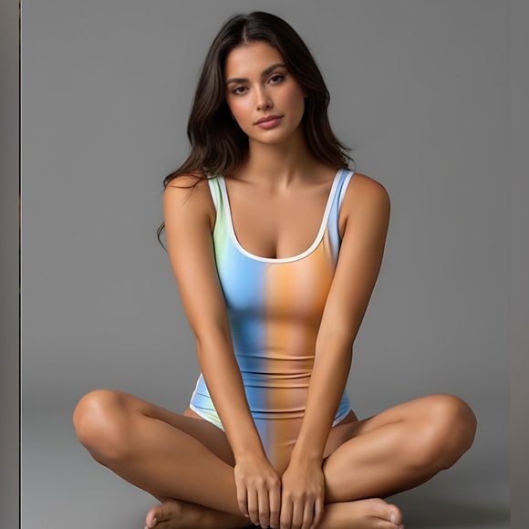 Ombre One Piece Swimsuit Bathingsuit 50% OFF - Picture 3 of 5